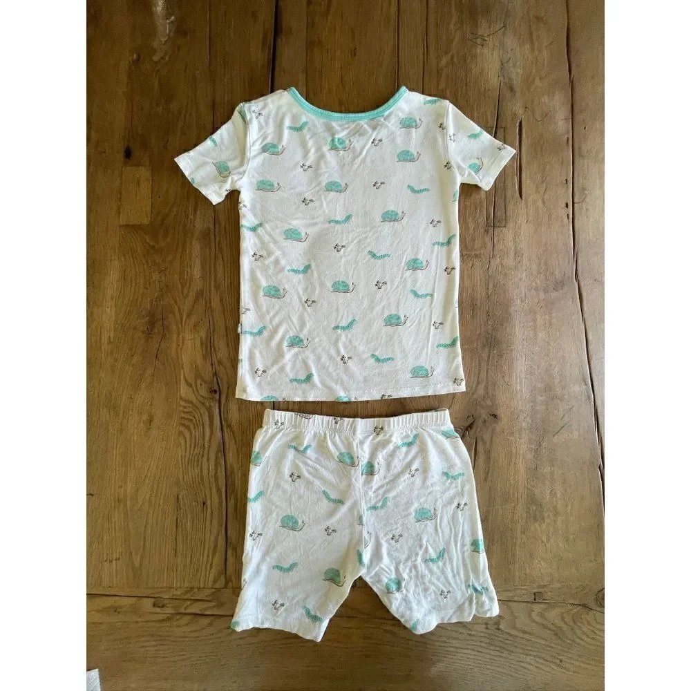 Kyte Short Sleeve Pajama Set in Snail, Mushroom and caterpillar Size 6